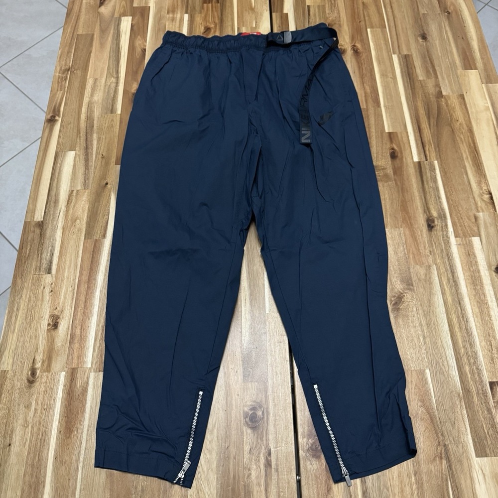 Nike Air Max Track Pants Mens XL Blue Lightweight Belted Ankle Zip Sportswear